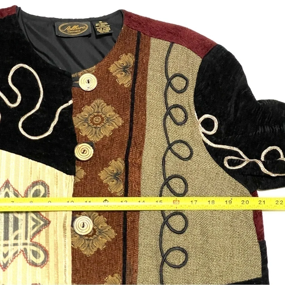 Allure VINTAGE Woman Multi Pattern Embroidery Button Down Jacket Size S - Picture 10 of 13